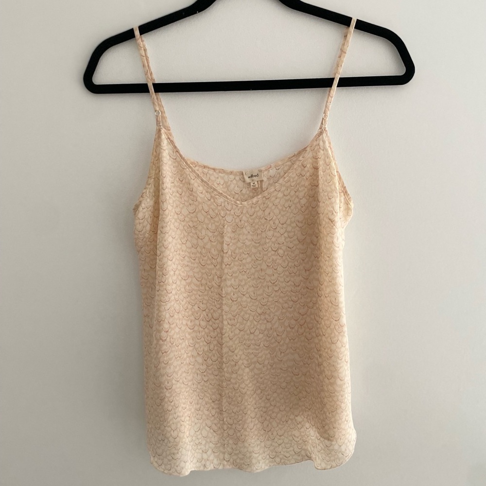 WILFRED 100% silk spaghetti strap blouse